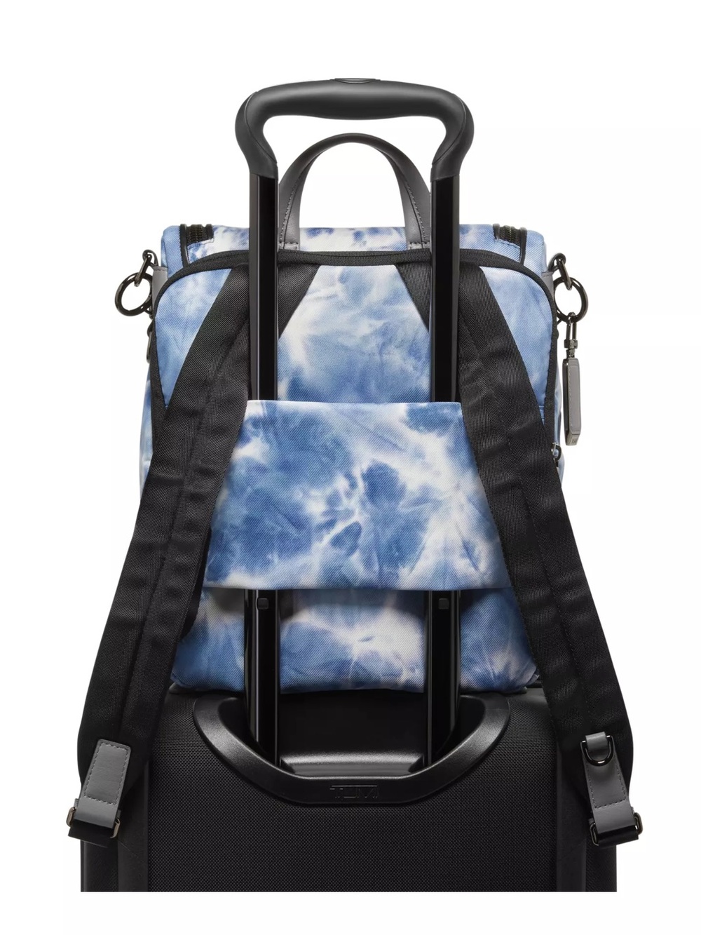 Tumi Blue and White Tie-Dye Convertible Backpack - Picture 3 of 12